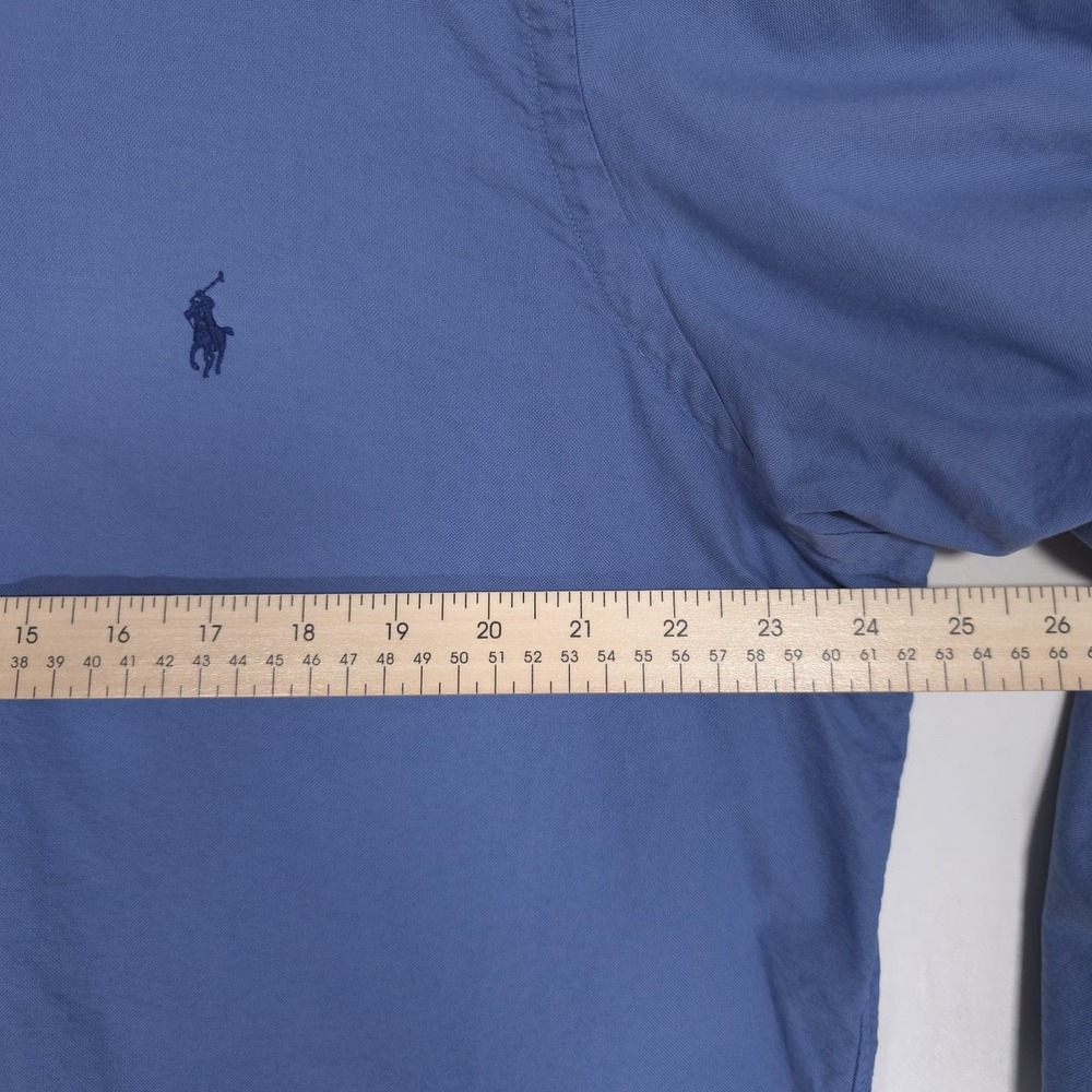 POLO RALPH LAUREN Classic Fit Blue Button Down Shirt Size XL Long Sleeve Cotton - Picture 6 of 9